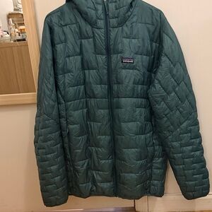Patagonia Teal nano puff hooded jacket